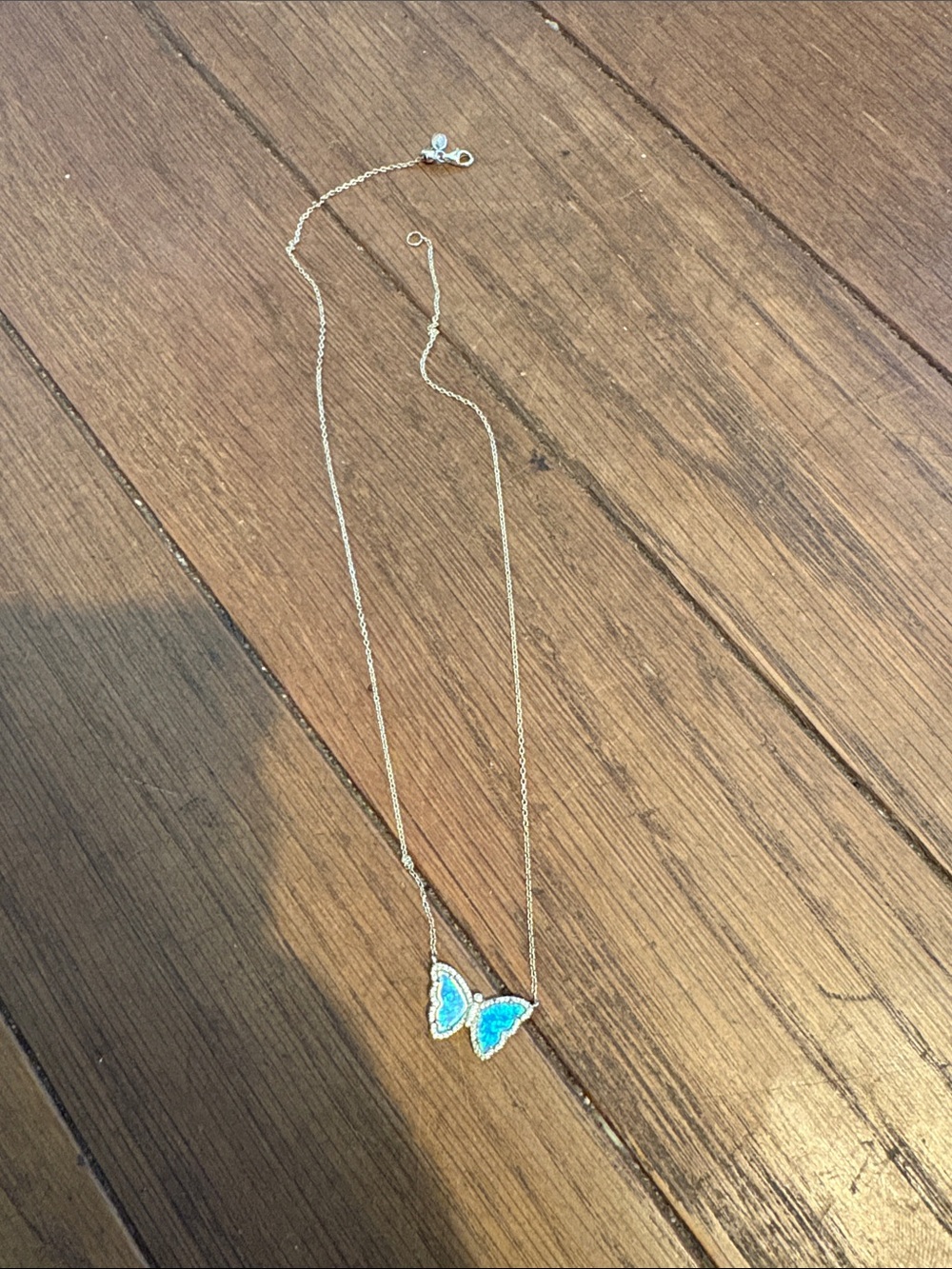 Delicate Blue Butterfly Pendant Necklace - Women Jewelry